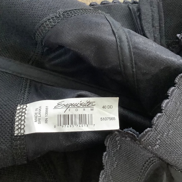 Exquisite long-line black lace bra 40DD - Picture 7 of 10